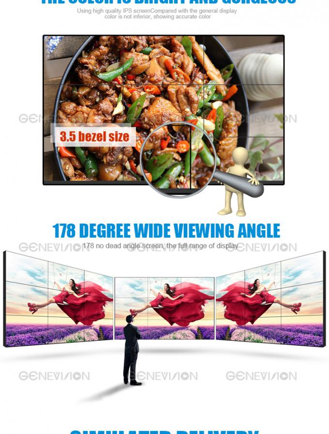 mur de épissure de l'écran TV de 55 pouces avec le plancher de parenthèse tenant l'écran visuel sans couture de mur d'encadrement étroit de 3.5mm