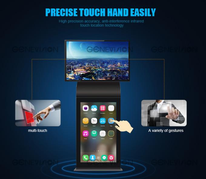 Les écrans du fabricant HD de la Chine se tiennent kiosque seul ou d'Android de mise en réseau double d'écran de signage numérique debout libre