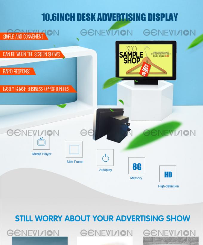 contre- table d'écran de la publicité de 10,6 pouces Android commercial supérieur avec l'affichage de joueur de la publicité de contact