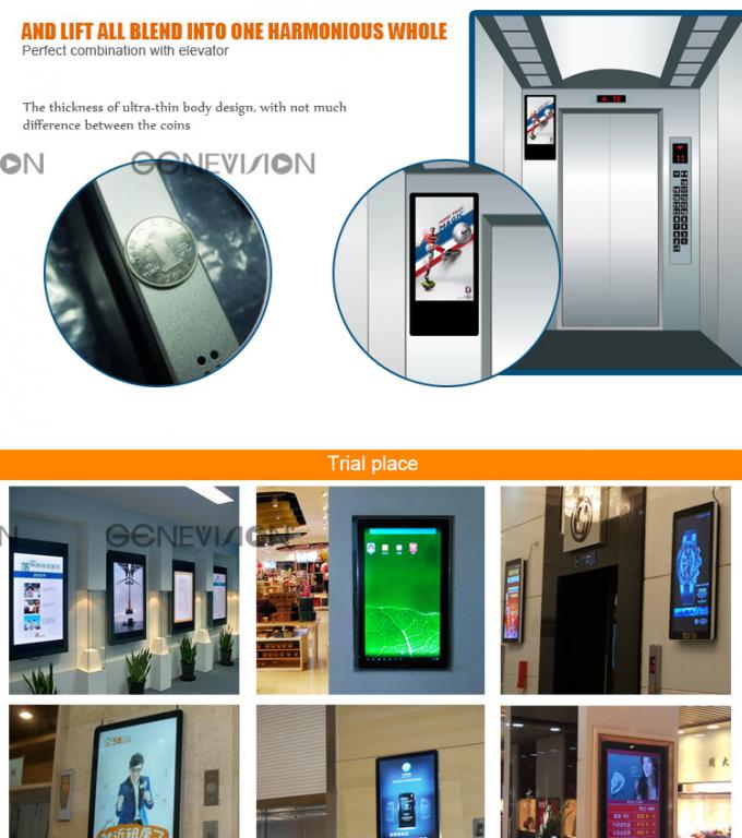 moniteur 18,5 mince du signage d'ascenseur/affichage à cristaux liquides de joueur numérique vertical de la publicité 1080p