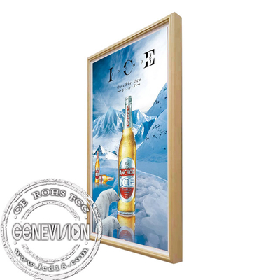 Affichage vidéo d'image de Signage d'affichage à cristaux liquides de cadre en bois d'Android Media Player