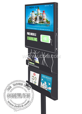 21.5&quot; câbles de charge pour téléphones intelligents Android Wifi Kiosque d'affichage numérique avec porte-magazin