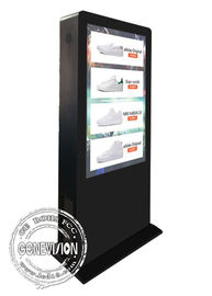 Kiosque debout libre d'écran tactile de Signage de Digital d'extérieur construit dans la climatisation