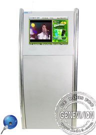 écran tactile capacitif Digital de l'argent 19inch de kiosque mince de Floorstanding avec Front Speaker