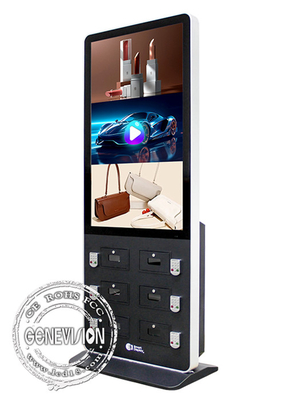 Kiosque d'écran tactile Android de 49 pouces avec six armoires de recharge pour smartphone