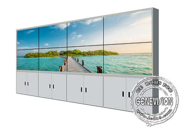 l'affichage à cristaux liquides de épissure d'écran de mur de 55inch 4K UHD d'encadrement visuel d'étroit montrent le Cabinet de support du plancher 2*4