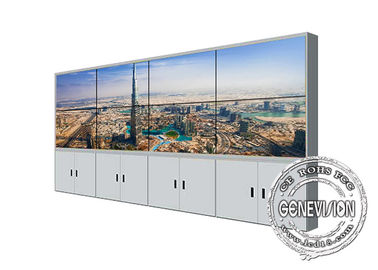 l'affichage à cristaux liquides de épissure d'écran de mur de 55inch 4K UHD d'encadrement visuel d'étroit montrent le Cabinet de support du plancher 2*4