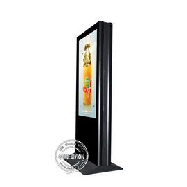 Écran d'intérieur latéral de la publicité d'affichage à cristaux liquides de support de plancher de Signage de Digital de kiosque de 55 pouces double