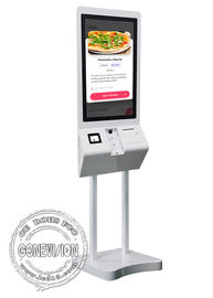 Écran tactile capacitif de 27 pouces de restaurant d'individu de kiosque mince superbe de service avec le système d'Android 7,1
