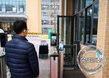 Kiosque montable de contrôle de température corporelle de thermomètre de reconnaissance des visages de mur de scanner de code de santé d'UE