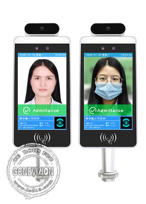 Kiosque réglable de contrôle de température corporelle de reconnaissance d'assistance de personnel administratif d'Android de taille faciale de thermomètre
