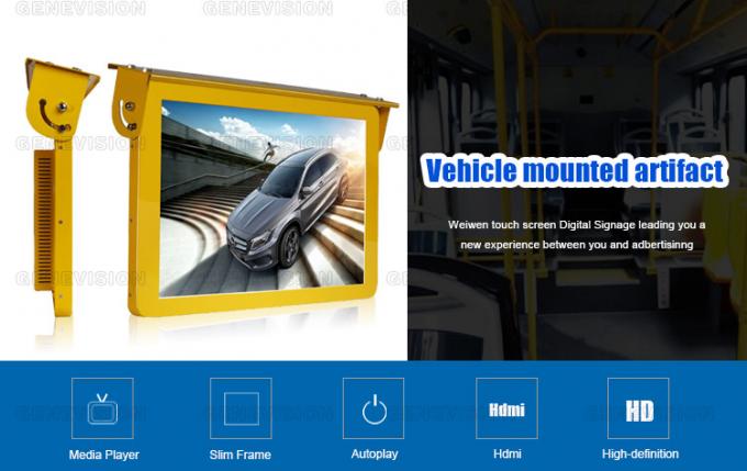 19 écran de la publicité d'autobus d'affichage à cristaux liquides d'Android WIFI 4G GPS de Signage de Digital d'autobus de bâti de toit de pouce