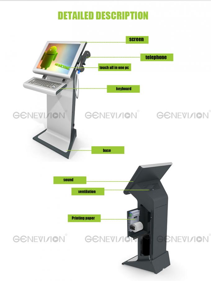 Centre d'appels interactif points futés d'Informatio de patient hospitalisé de kiosque d'écran tactile de 21,5 pouces