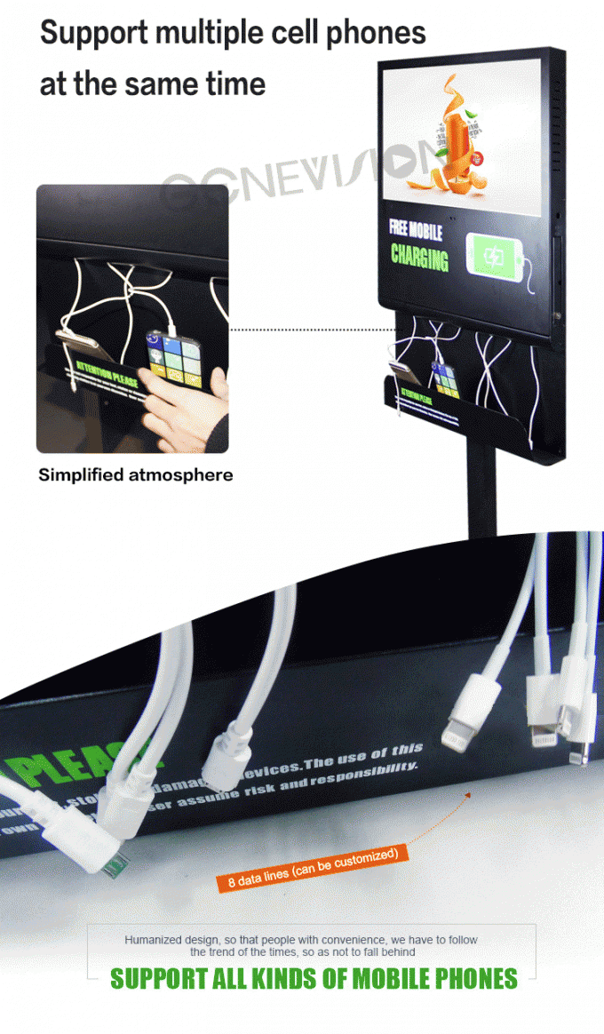 La station de charge de service d'individu publicité debout de plancher de 21,5 pouces et kiosque de remplissage de téléphone portable pour Moblie téléphone (MG215)