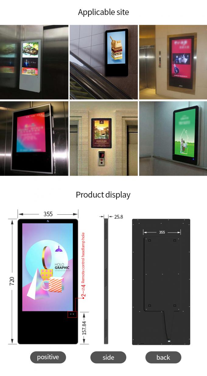 Écran incorporé de Signage de Wifi Digital de caméra de reconnaissance de genre d'âge d'ascenseur avec 4G