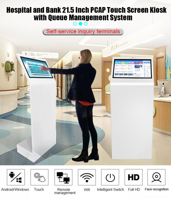 Kiosque d'écran tactile du système de gestion de file d'attente d'hôpital PCAP 21,5 pouces