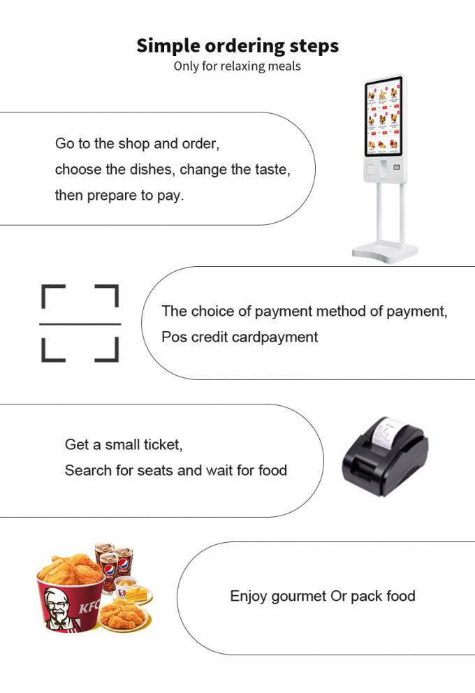 Kiosque à écran tactile interactif de 24/32/43 pouces avec signalisation numérique, terminal de paiement en libre-service 1