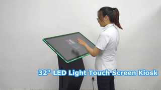 Kiosque à écran tactile tout-en-un en verre AG de lumière LED de 32 pouces