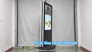 Kiosque LCD double face en verre 4K AG de 49 pouces