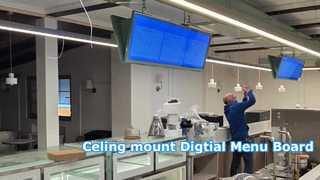 Écran de barre LCD Android à montage au plafond 4K de 49,5 pouces avec CMS et serveur Cloud gratuits