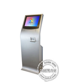 Position libre de kiosque mince d'écran tactile, toutes dans une avec l'écran de panneau et imprimante thermique Self-Service Machine