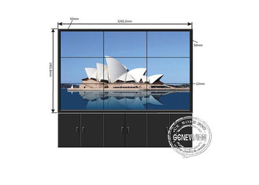 Panneaux de mur visuels de Signage de HD Digital, mur visuel 3*3 de bord étroit d'affichage à cristaux liquides ou 4*4 46 inch~55 pouce 1.8mm