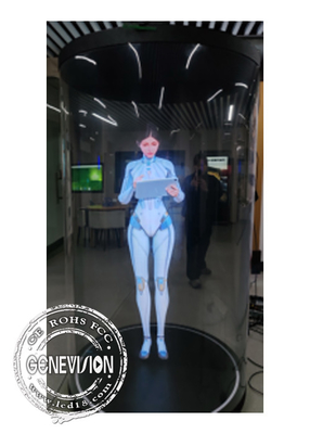 21.5 pouces 75 pouces Système Android Technologie IA Mini LED Digital Holographique humain Vitrine publicitaire Kiosque