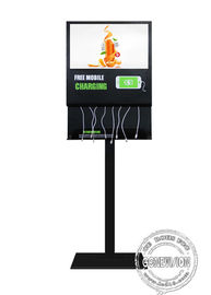 affichage d'écran de la publicité de Signage d'Android Wifi Digital de 21,5 pouces avec la station de charge de téléphone portable pour le restaurant