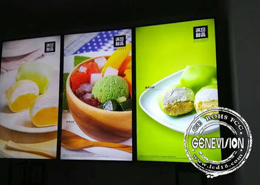 écran mince d'affichage à cristaux liquides de bâti de mur de panneau de menu de Shell Digital en métal de 43inch 8mm Gap à télécommande pour le restaurant