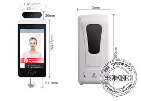 8&quot; système facial de SmartPass de thermomètre de reconnaissance d'affichage à cristaux liquides d'EUDCC