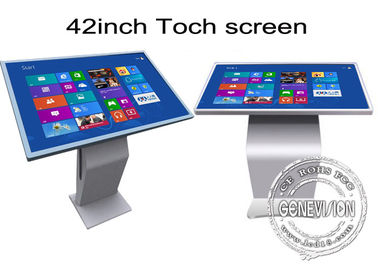 Fonction multi de 42 pouces tout dans une caisse en métal de support de plancher de kiosque d'écran tactile d'IR