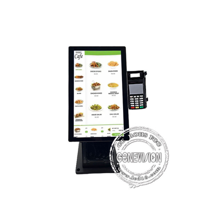 15.6 24 27 pouces terminal de paiement automatique kiosques tactiles avec imprimante et support pos pour comptoir