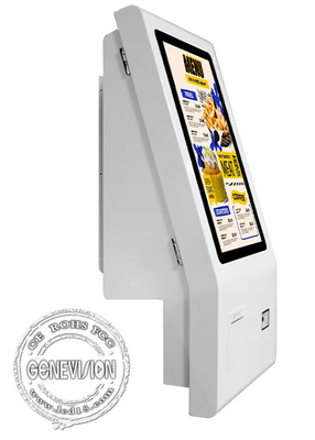 Imprimante de billets de bureau de 24 pouces QR Code Android PC AIO Scanner automatique sans argent liquide Kiosque de libre-service Pour le restaurant