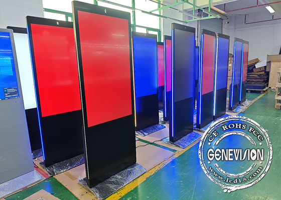 Kiosque publicitaire LCD en verre AG de 49 pouces avec caméra et bande de lumière LED de 450 nits