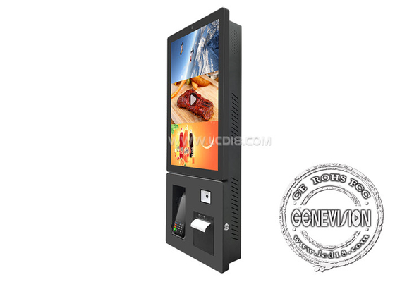 24 pouces Android NFC Scanner Portrait Restaurant Self Service Kiosque de commande, Kiosque de paiement intelligent avec lecteur de carte