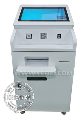 Kiosque bancaire en libre-service automatique avec écran tactile 32 pouces, imprimante thermique en papier A4 et scanner de code QR
