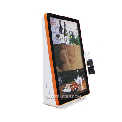 Kiosque de commande en restaurant de 24 pouces avec appareil tactile tout-en-un avec système Android et design orange