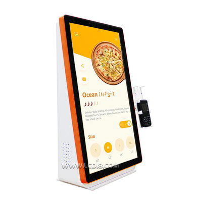 24 pouces Table de côté orange Self-service Kiosque avec le support de la machine de paiement