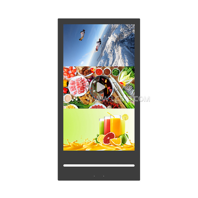 Display LCD portable de 43 pouces, panneau d'affichage extérieur, batterie numérique alimentée par roues