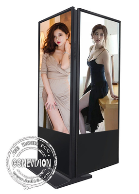 65 pouces Totem double écran tactile écran digital signage kiosque avec logiciel CMS gratuit