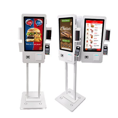 Kiosque de commande en libre-service à double face de 24 pouces avec support POS