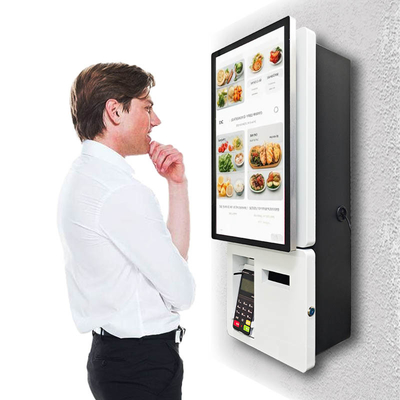 21.5''Monture murale Billet blanc Kiosque de paiement Tableau de menu