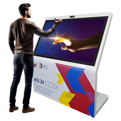 Display tactile vertical de type L avec caméra et microphone pour conférences et événements