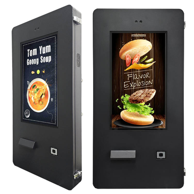 24 pouces 1500nits Wifi extérieur double 2.4G 5G Self Service Kiosk Scanner Imprimante NFC