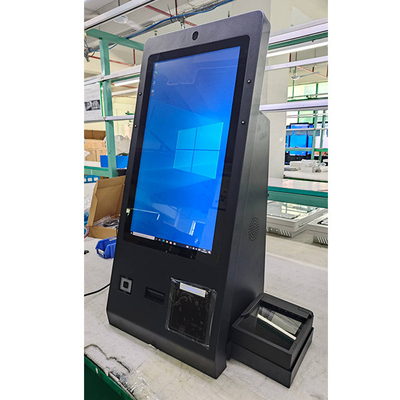 Lecteur de passeport OCR 24 pouces Bureau Hôtel Check-in Kiosque en libre-service avec caméra Microphone