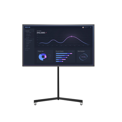 Système de tableau blanc interactif intelligent monté au sol de 55 pouces/65 pouces avec chariot d'enseignement mobile