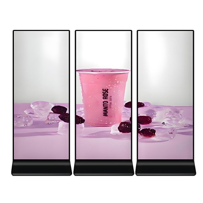 Écran publicitaire tactile ultra-mince de 69,3 pouces, écran complet, lecteur publicitaire LCD sur pied avec signalétique numérique et résolution 4K haute définition