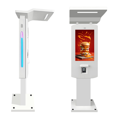 32 pouces résistant aux intempéries PCAP indépendant Outdoor Self-Order Kiosks configuré avec une canopée en option et une bande LED