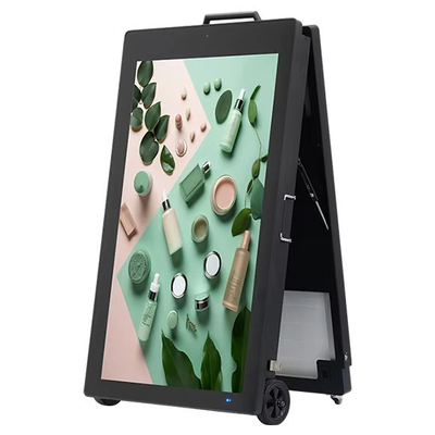 Kiosque numérique portable à énergie solaire - Écran publicitaire pliable et pliable TV extérieur étanche pour la signalisation numérique en plein air