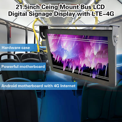 Écran LCD numérique avec option 4G, barre étirée de 29 pouces, montage au plafond, bus, signalisation numérique WiFi, Android, réseau sans fil.
